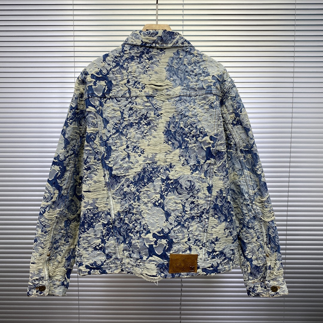 Unbranded Destruction Jacquard Denim Jacket P:268 - Image 20