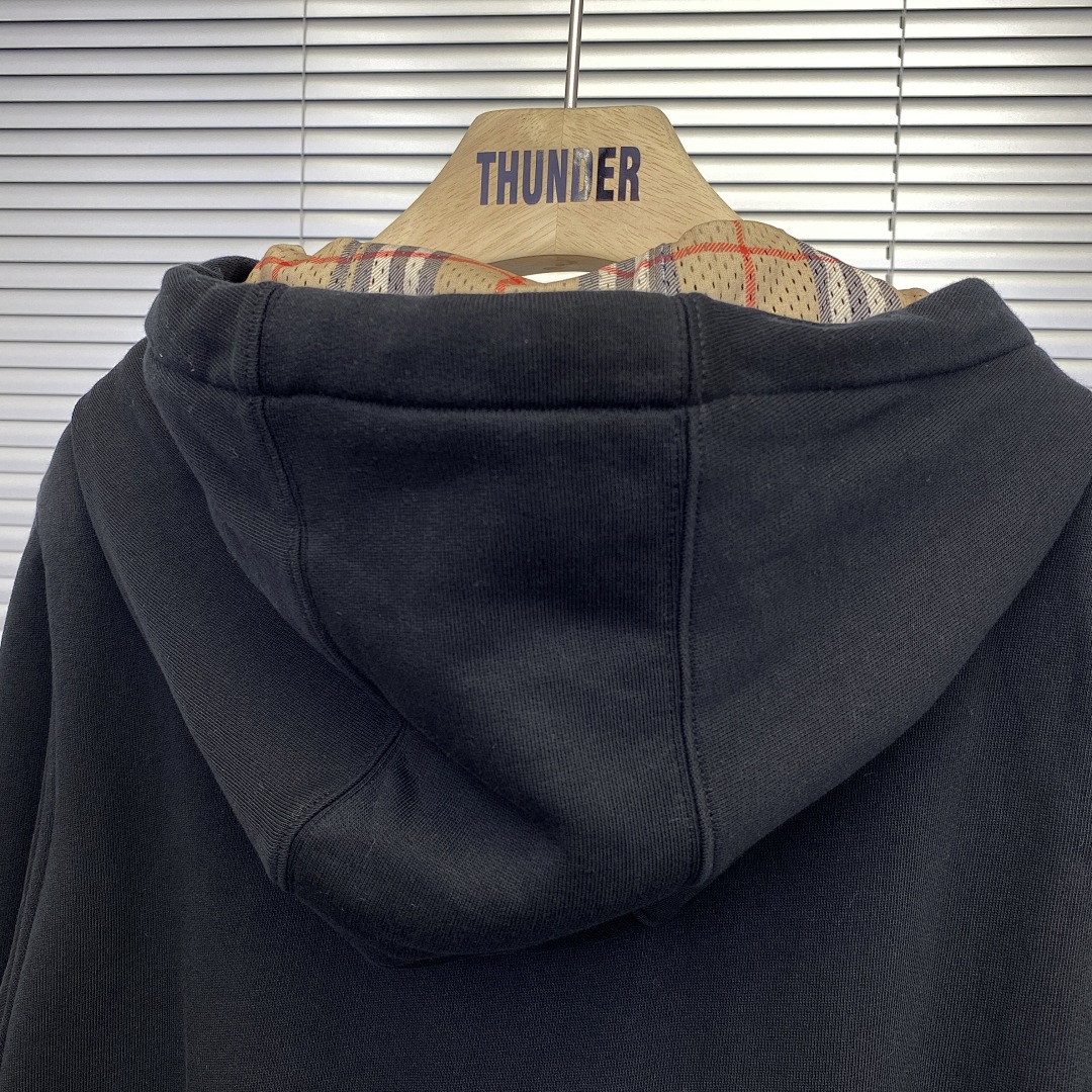 Unbranded Silicone Logo Stamped Mesh Interior Zip Hoodie-Black P: - Image 17