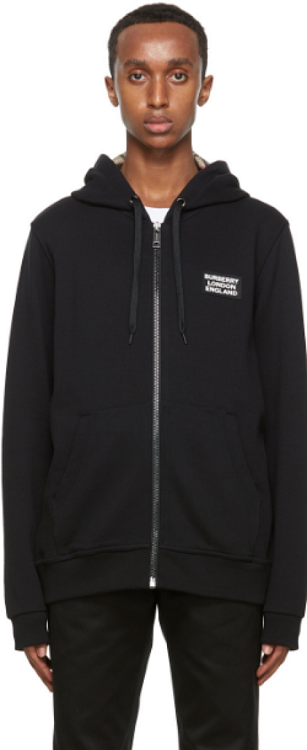 Unbranded Silicone Logo Stamped Mesh Interior Zip Hoodie-Black P: - Image 9