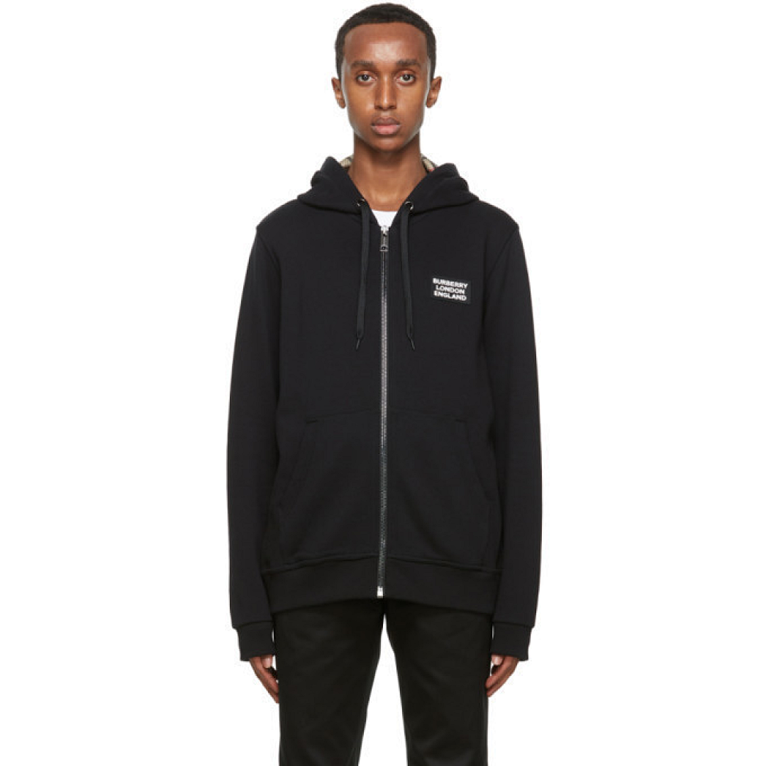 Unbranded Silicone Logo Stamped Mesh Interior Zip Hoodie-Black P: - Image 5