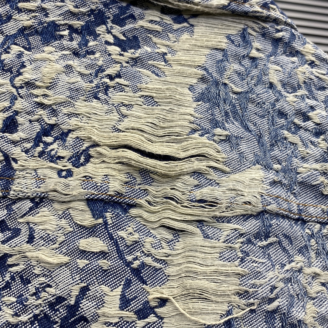 Unbranded Destruction Jacquard Denim Jacket P:268 - Image 13