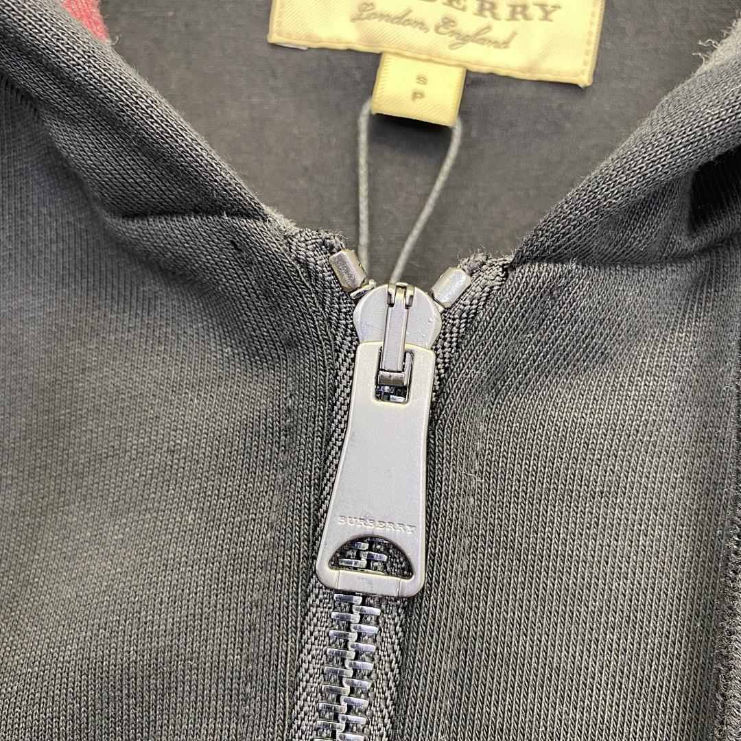 Unbranded Classic Check Hooded Zip Jacket-Black P: - Image 7