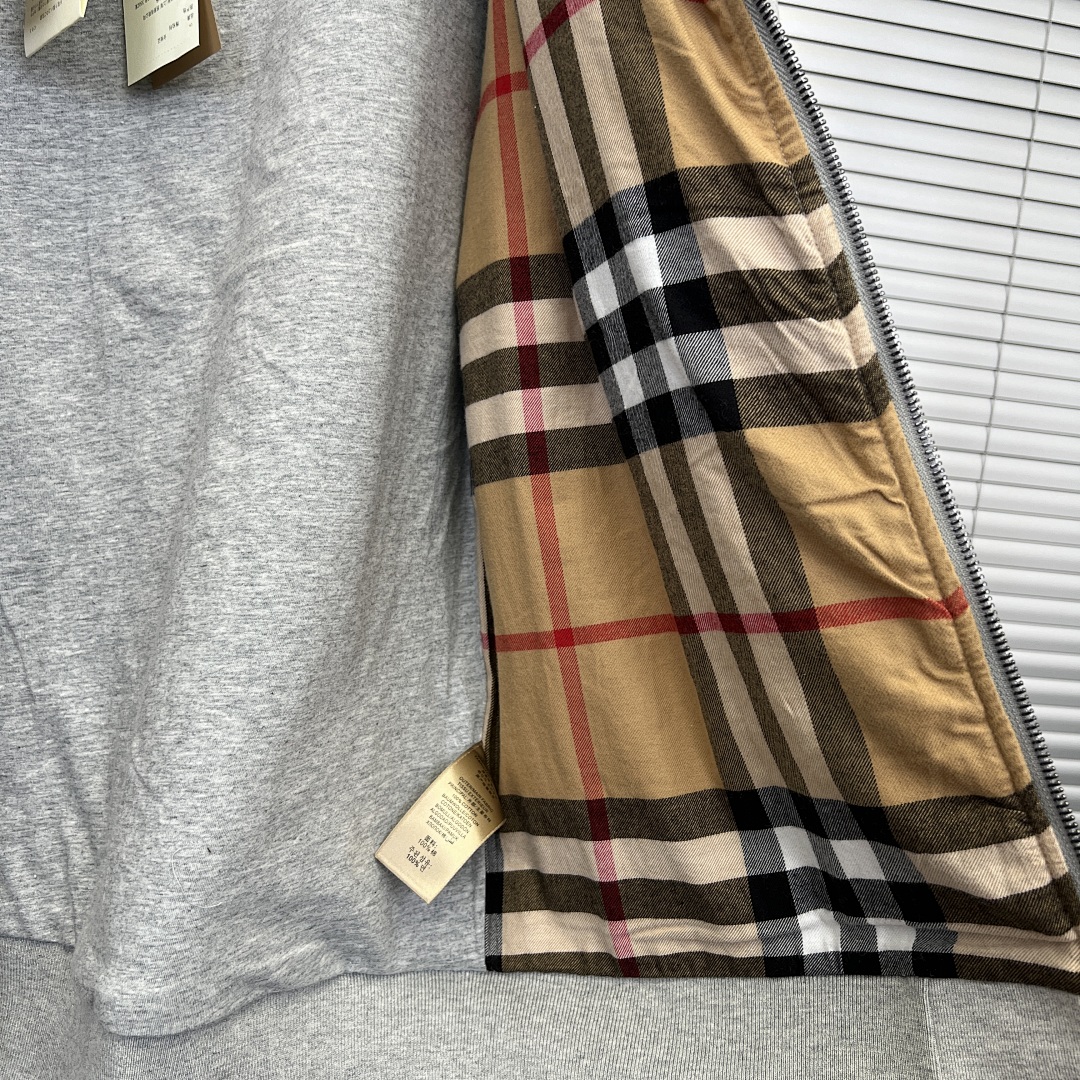 Unbranded Classic Check Hooded Zip Jacket-Grey P: - Image 26