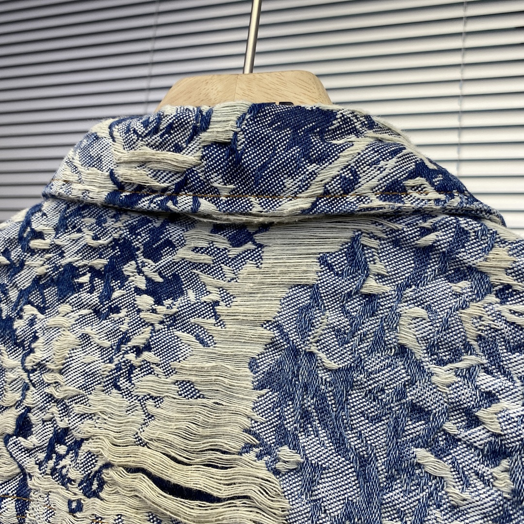 Unbranded Destruction Jacquard Denim Jacket P:268 - Image 19