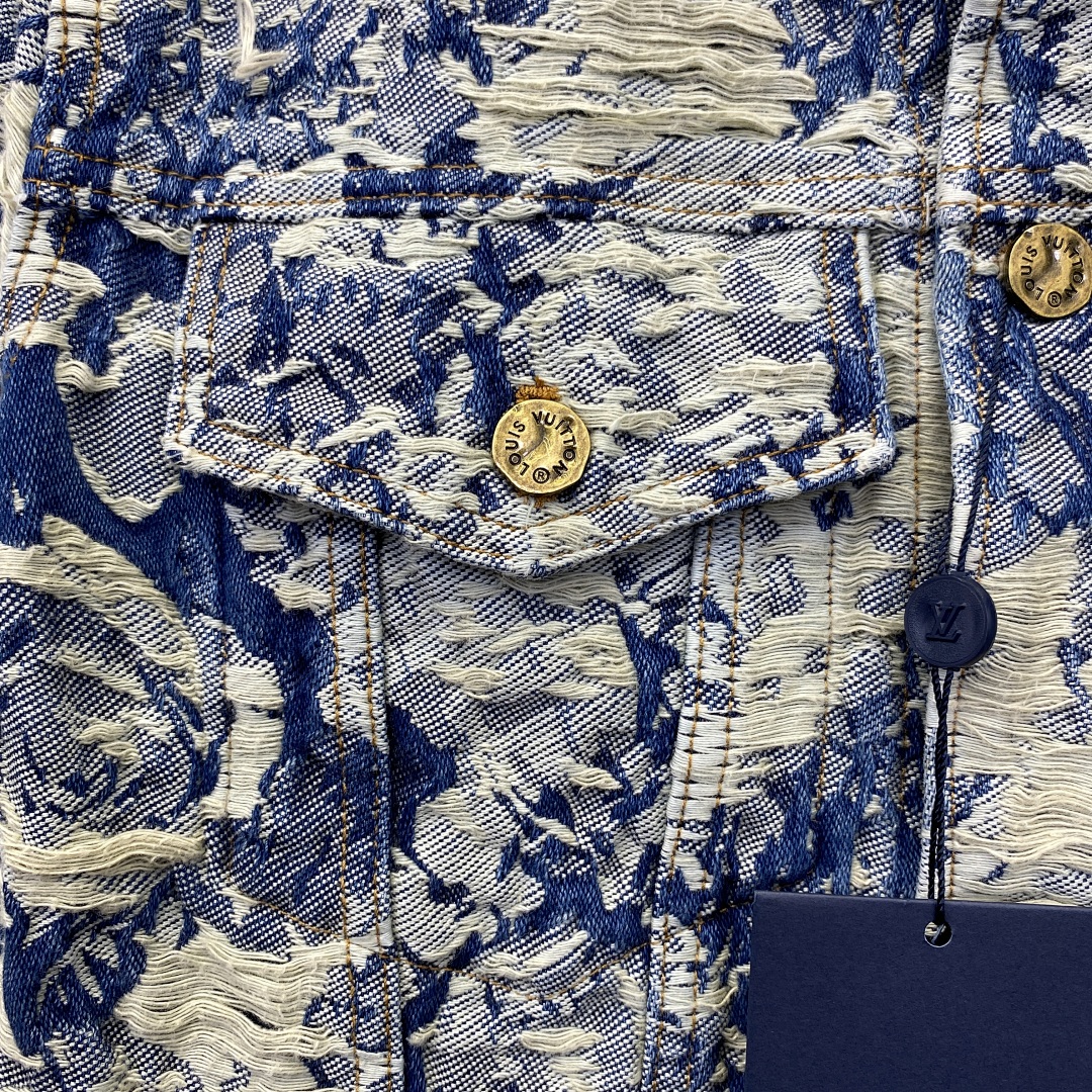 Unbranded Destruction Jacquard Denim Jacket P:268 - Image 18