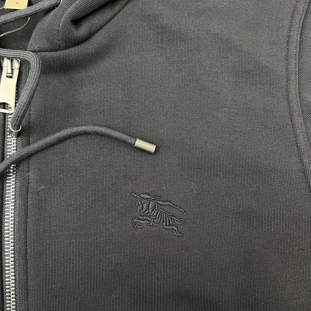 Unbranded Classic Check Hooded Zip Jacket-Black P: - Image 8