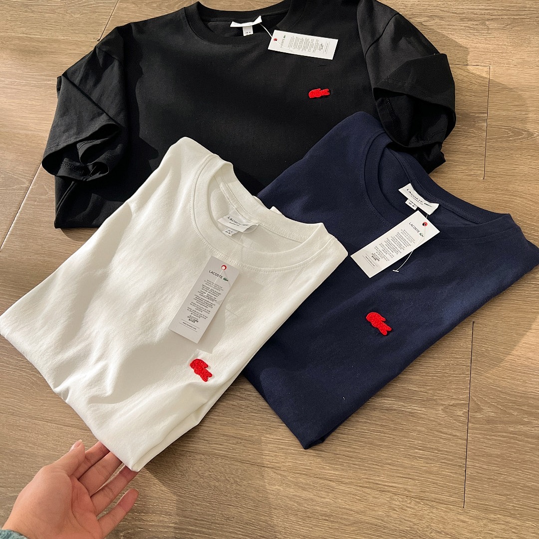 Other LACOSTE Red Small Collar Short Sleeve T Mens Womens P 99 Yuan - Image 7