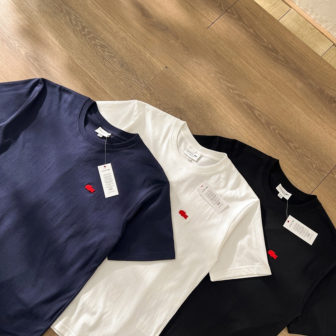 Other LACOSTE Red Small Collar Short Sleeve T Mens Womens P 99 Yuan - Image 9
