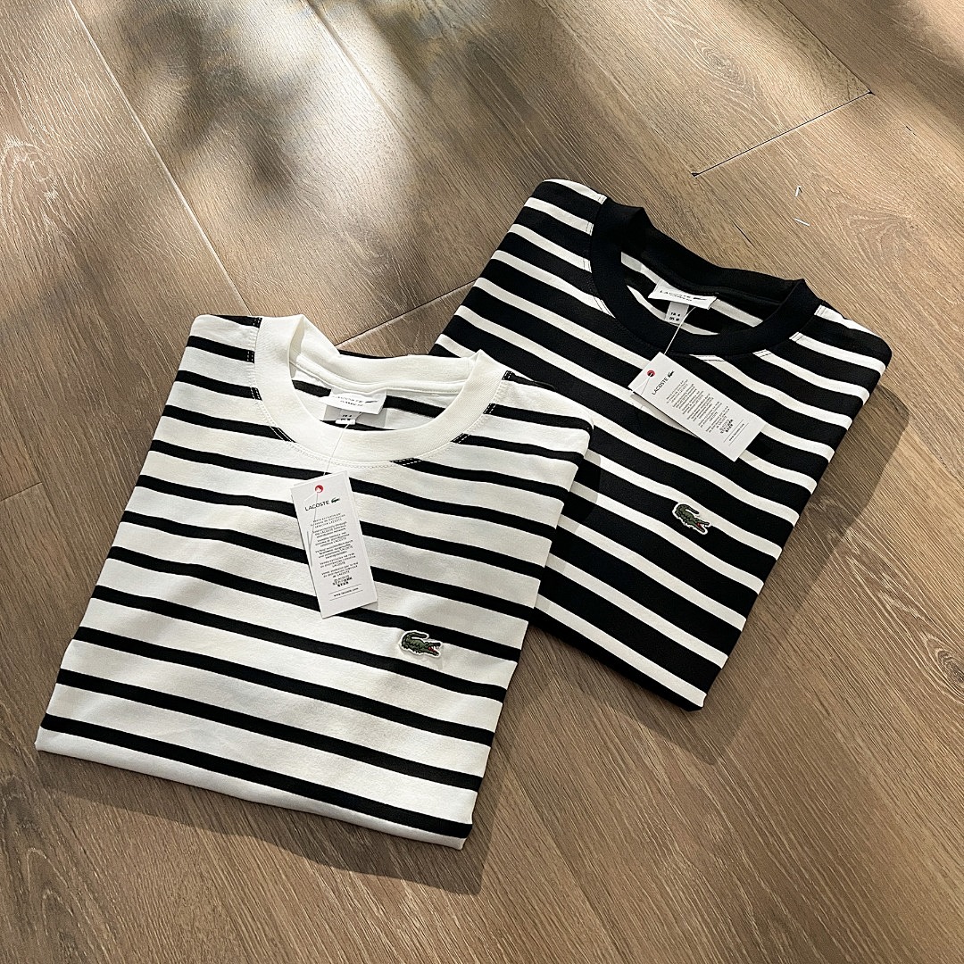 Other LACOSTE Spring Summer New Small Striped Collar Short Sleeve T Mens Womens P 129 Yuan