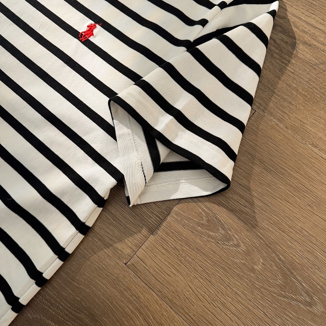 Other Spring Summer LOGO Embroidered Striped Collar Short Sleeve P 129 Yuan - Image 17