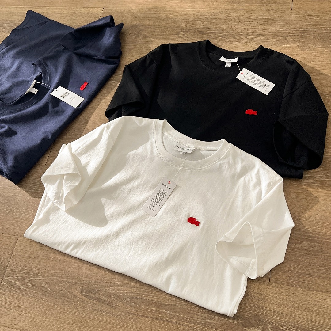 Other LACOSTE Red Small Collar Short Sleeve T Mens Womens P 99 Yuan - Image 8