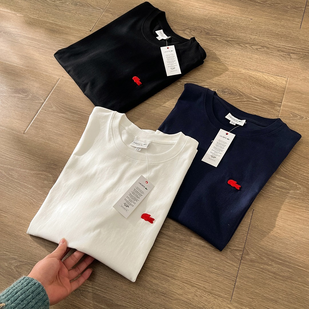 Other LACOSTE Red Small Collar Short Sleeve T Mens Womens P 99 Yuan - Image 6