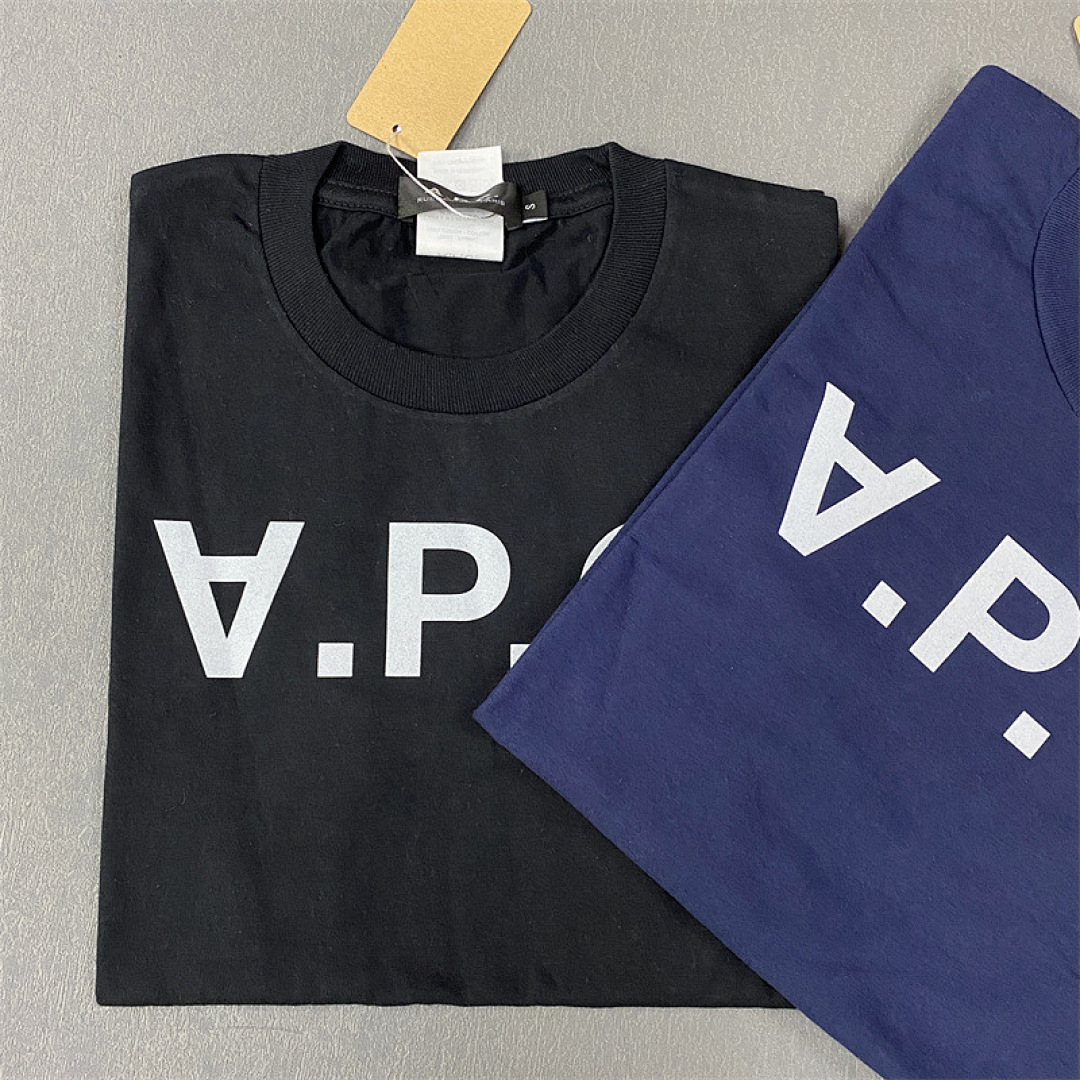 Other APC Velvet Logo Solid Cotton Mens Womens T P109 Yuan - Image 9