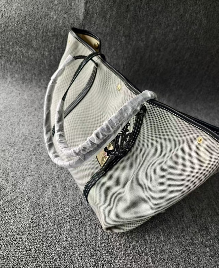 Other Ralph Lauren Canvas Leather Big No Emerie P219 Yuan High 28 Cream Wide 52.5 Dark 19.5 - Image 9