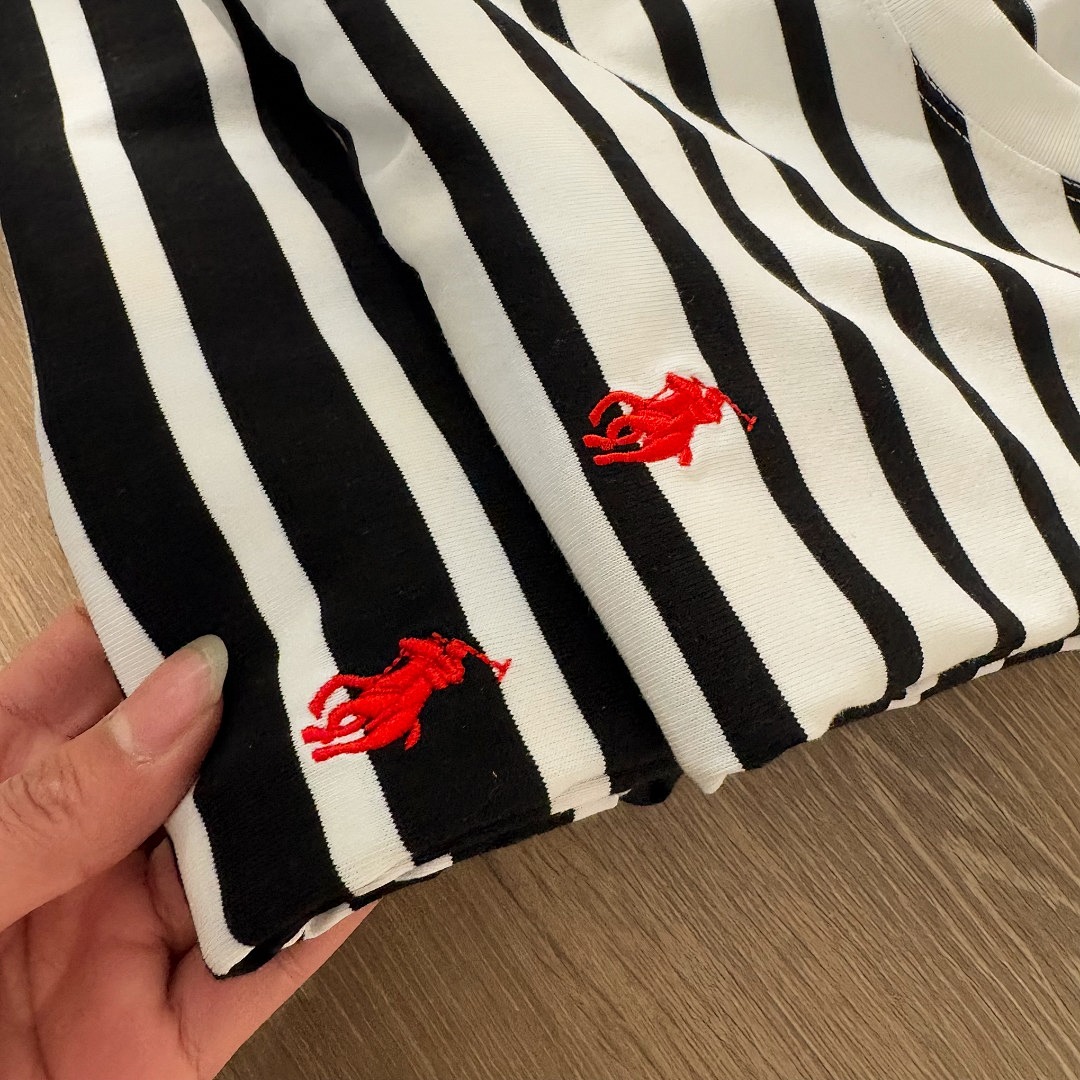 Other Spring Summer LOGO Embroidered Striped Collar Short Sleeve P 129 Yuan - Image 21