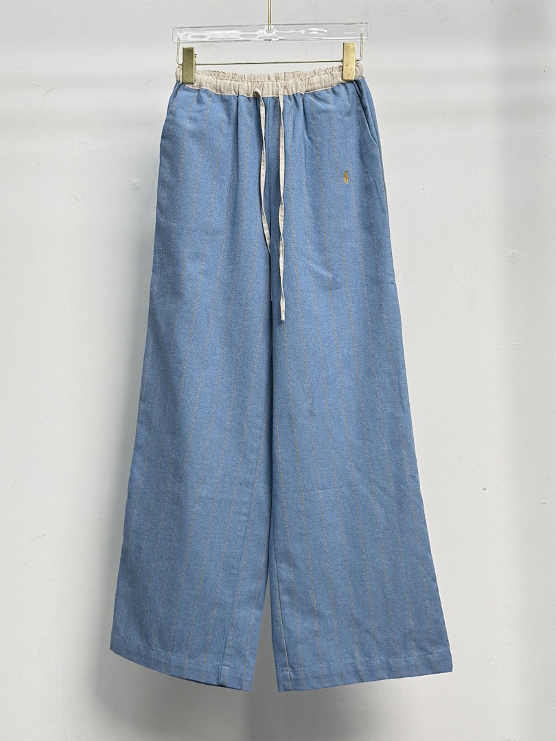 Other RL Small Embroidered Womens Lace Striped Blue Linen Surface P 249 Yuan - Image 6
