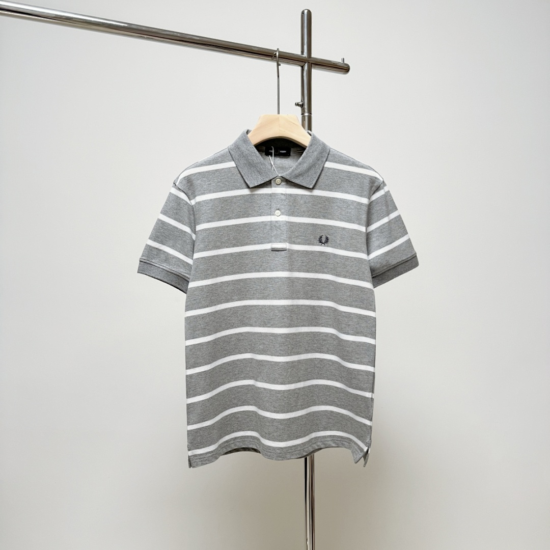 Other Wheat Embroidered Striped Polo Collar Short Sleeve P 139 Yuan - Image 15
