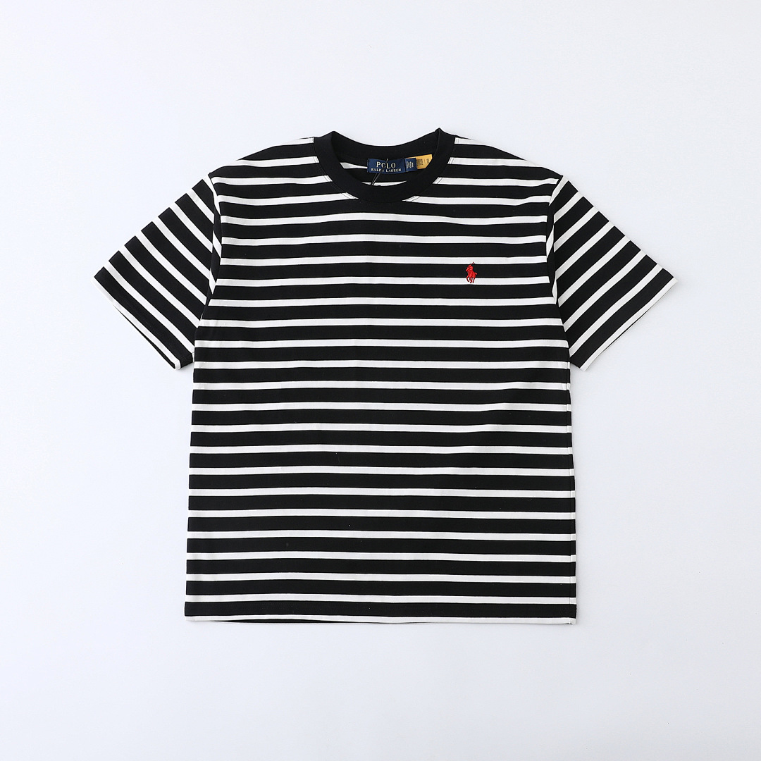 Other Spring Summer LOGO Embroidered Striped Collar Short Sleeve P 129 Yuan - Image 4