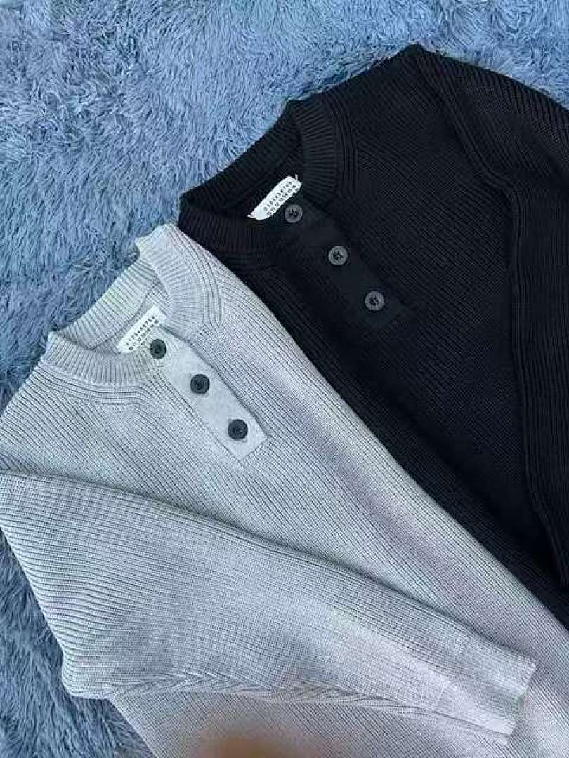 Maison Margiela Mm6 Quad Stitching Collar Buckle Top Half Striped Fleece P159 Yuan - Image 5