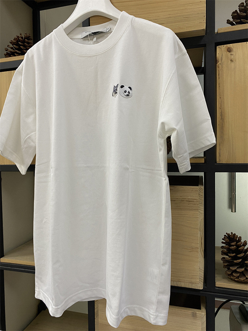 Other Maison Kitsune Grey Yellow Embroidered Top Solid Cotton Mens Womens Big Version Model T P99 Yuan - Image 2