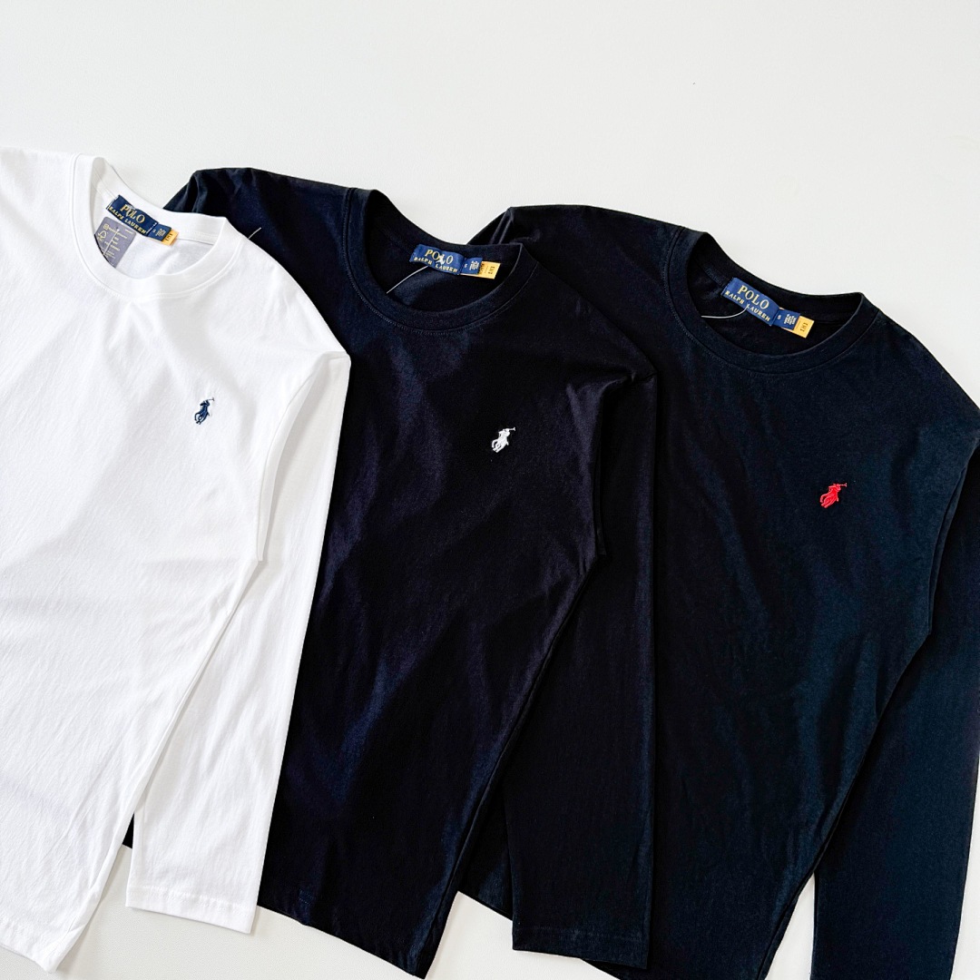 Other RL Small Label Embroidered Collar Long Sleeve Mens Polo Solid Cotton T P 99 Yuan - Image 2