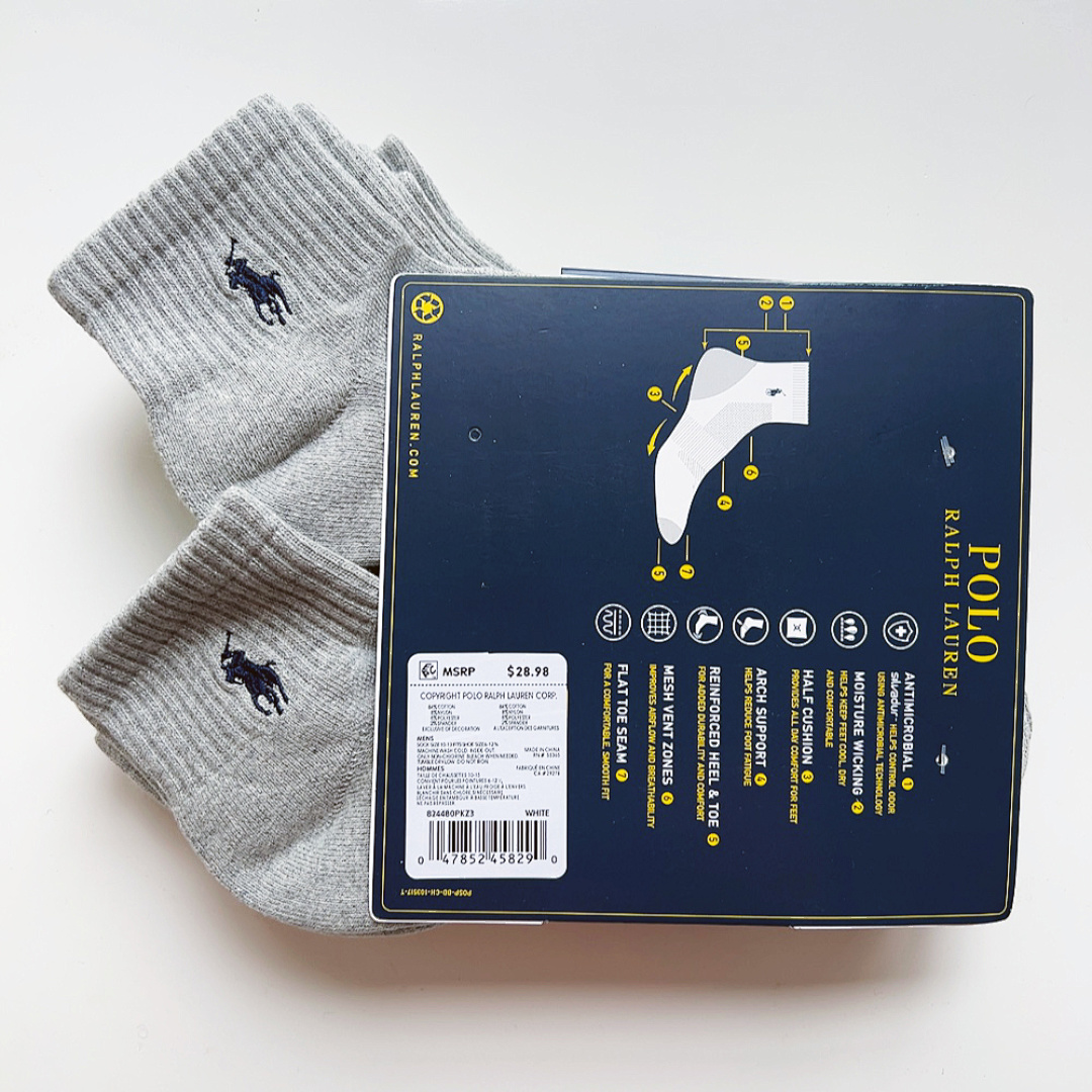 Other Polo Fleece Sole Mid Collar Socks 6 Double P 69 Yuan Pairs Size - Image 10