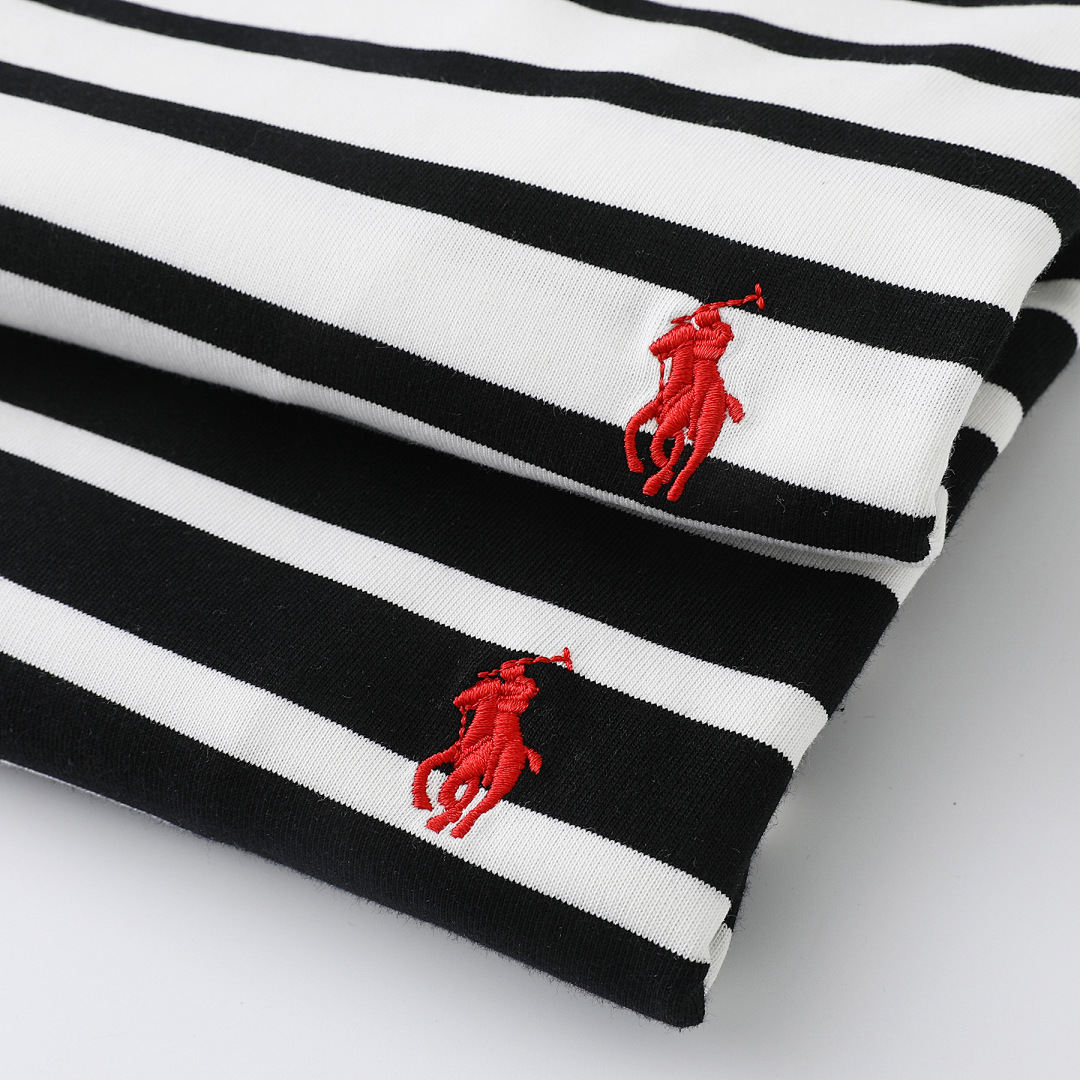 Other Spring Summer LOGO Embroidered Striped Collar Short Sleeve P 129 Yuan - Image 2