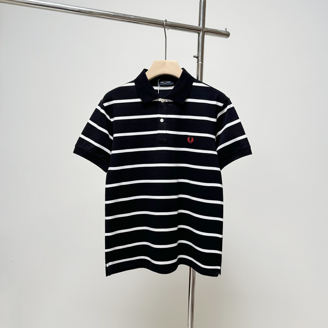 Other Wheat Embroidered Striped Polo Collar Short Sleeve P 139 Yuan - Image 16