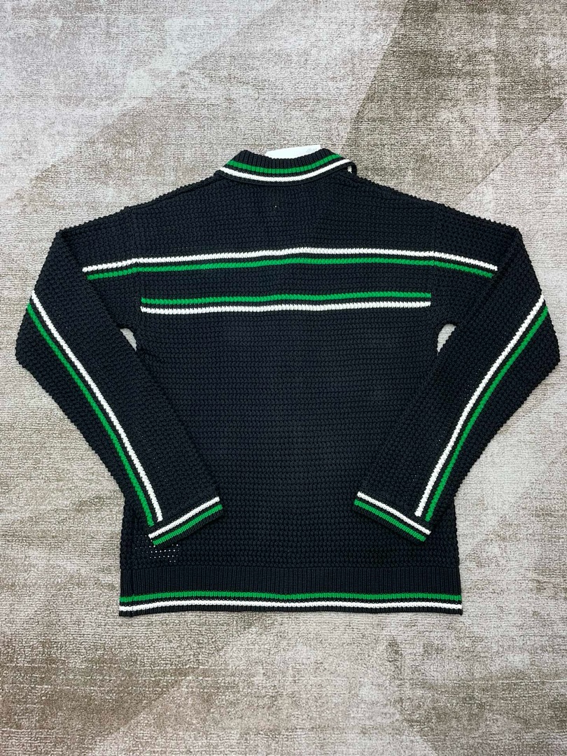 Casablanca Yuan White Striped Long Sleeve Fleece - Image 7
