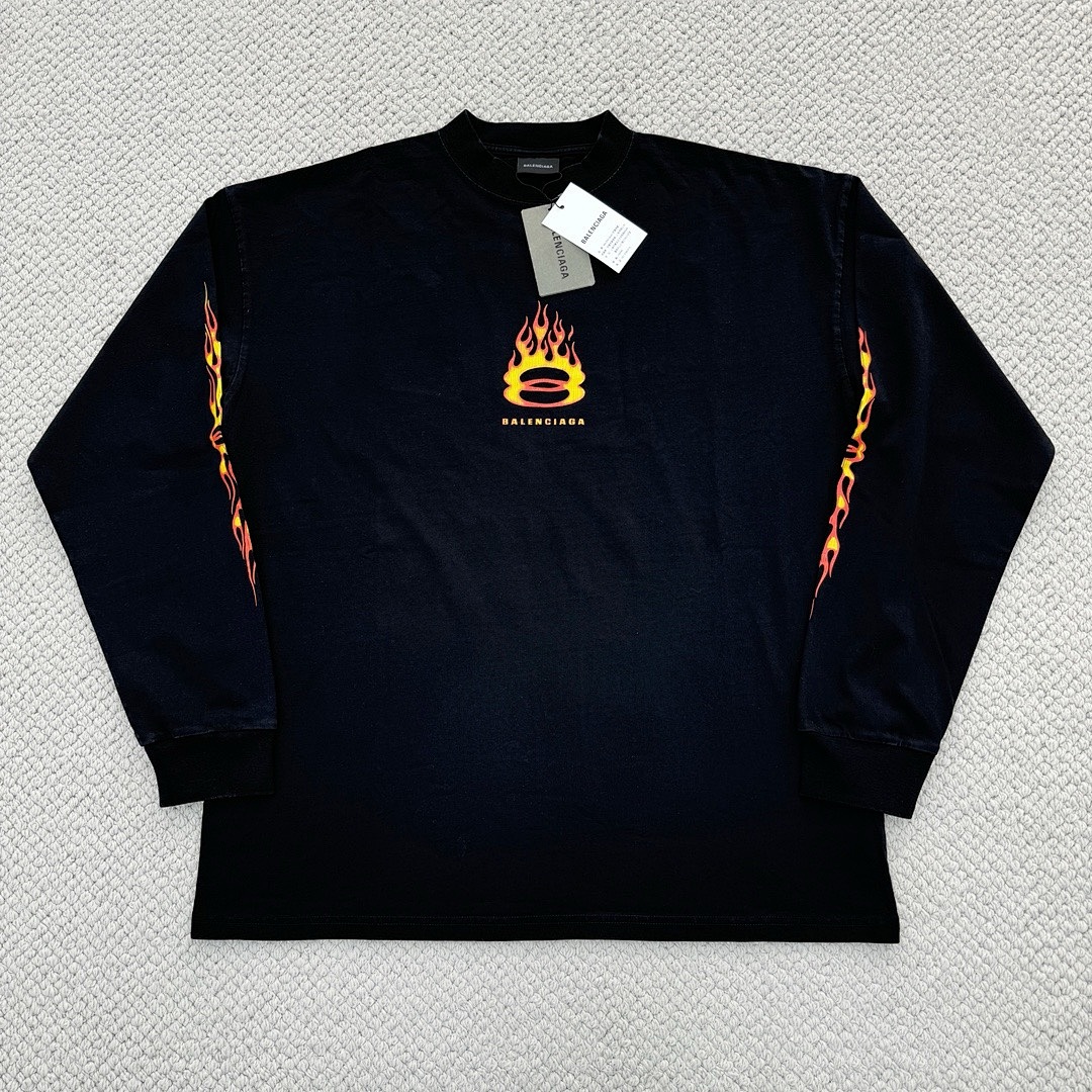Balenciaga 380D Fire Flame Long Sleeve - Image 9