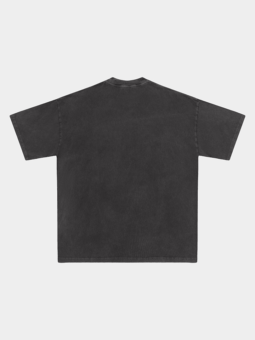 On Running 220Gsm Union Kingdom Washed Black 100% Cotton Loose Fit Blank T-Shirt - Image 3