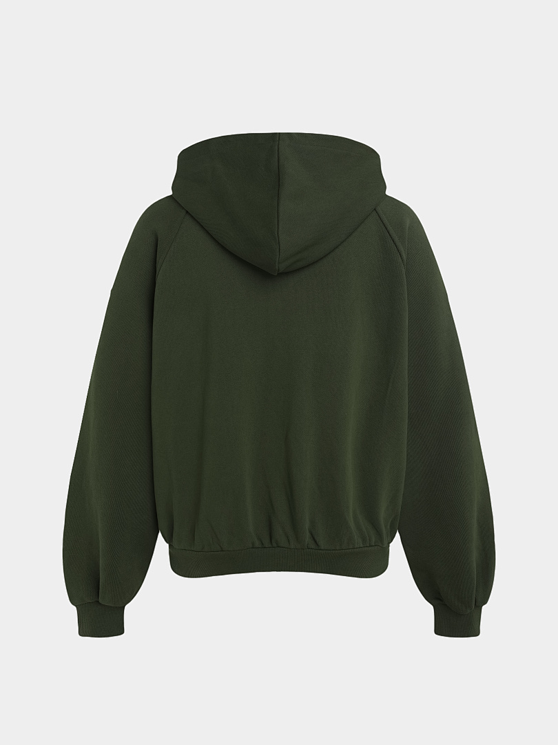 On Running 480Gsm Union Kingdom 100% Cotton French Terry Raglan Boxy Cropped Fit Zip-Up - Image 4
