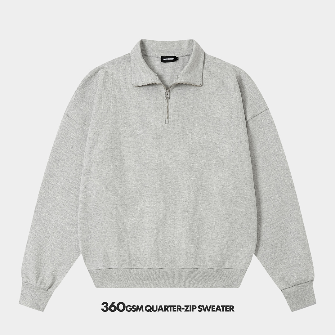 On Running 360Gsm Union Kingdom 100% Cotton Boxy Cropped Fit Quarter-Zip Sweatshirt - Image 30