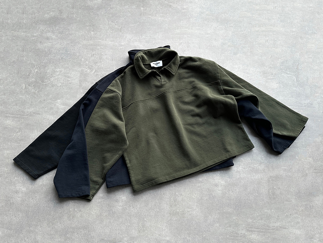 On Running [Preview]480Gsm Union Kingdom Vintage 100% Cotton French Terry Cropped Fit Collared Sweater - Image 26