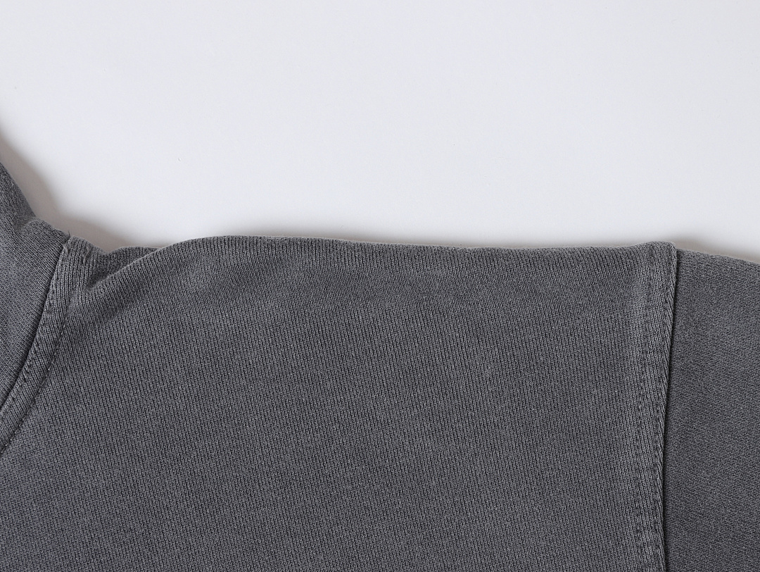 On Running 450Gsm Union Kingdom Distressed Washed Gray 100% Cotton Loose Fit Hoodie - Image 5