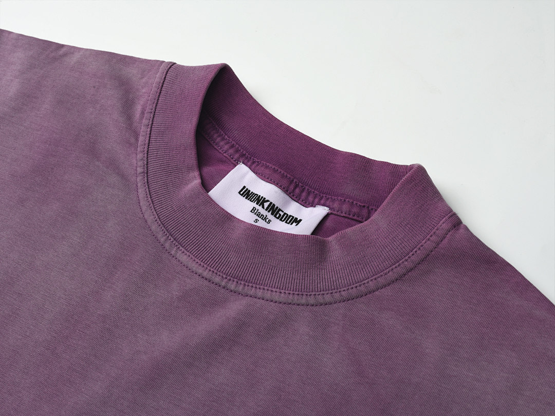 On Running 220Gsm Union Kingdom Vintage Washed 100% Cotton Loose Fit Blank T-Shirt - Image 3