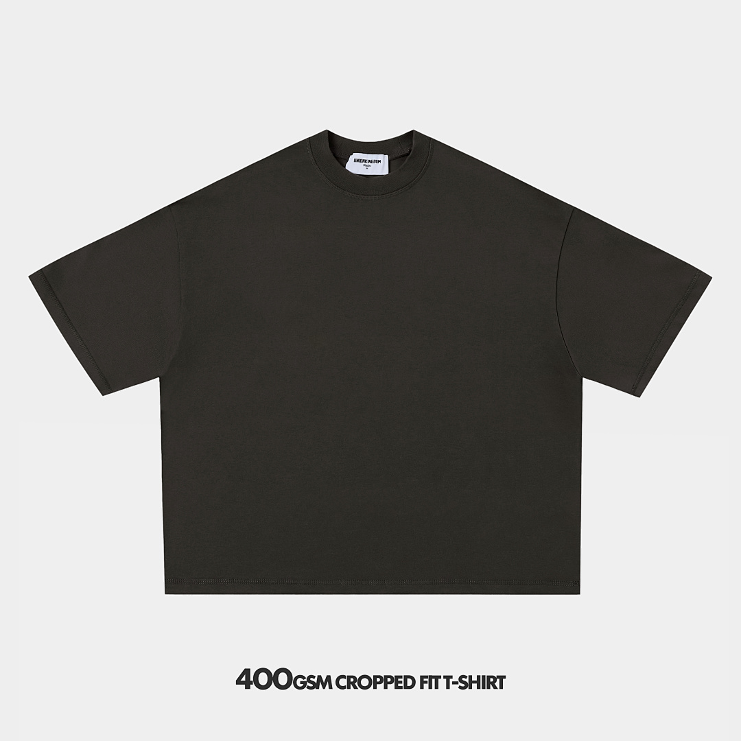 On Running 400Gsm Union Kingdom 100% Cotton Boxy Cropped Fit Washed Blank T-Shirt - Image 51