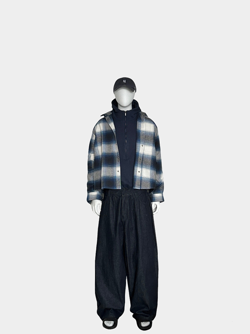 On Running [Restocking]320Gsm Union Kingdom 100% Cotton Boxy Cropped Fit Plaid Flannel Jacket - Image 4