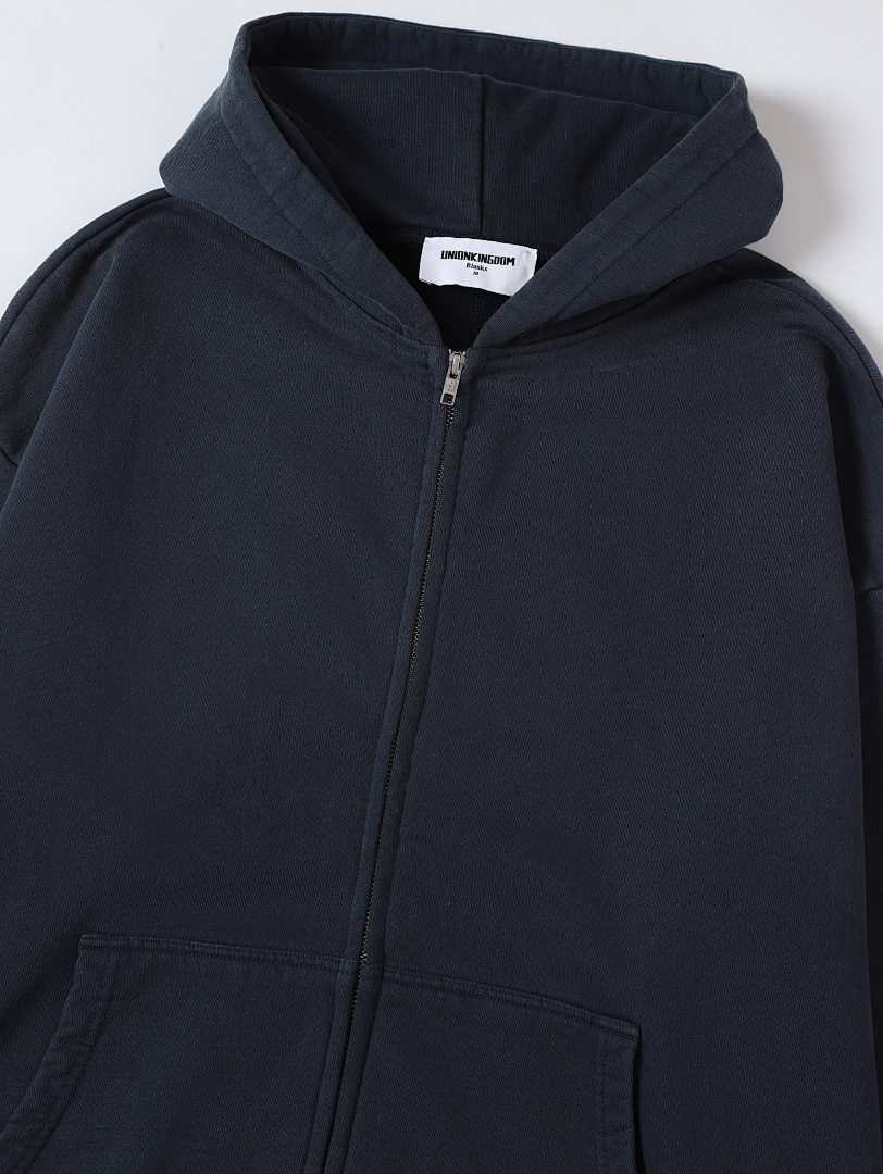 On Running 550Gsm Union Kingdom 100% Cotton French Terry Cropped Fit Washed Zip-Up - Image 13