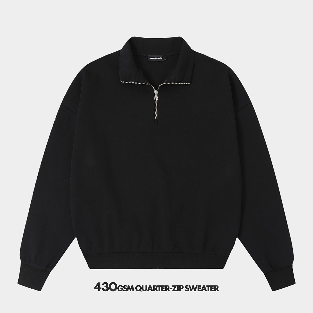 On Running 430Gsm Union Kingdom Double-Face Fabric Boxy Cropped Fit Quarter-Zip Sweatshirt - Image 21