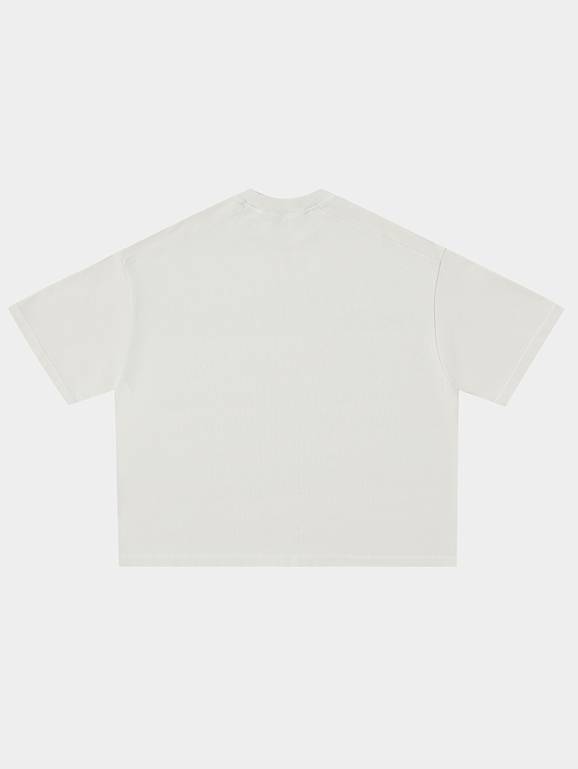 On Running 400Gsm Union Kingdom 100% Cotton Boxy Cropped Fit Washed Blank T-Shirt - Image 5