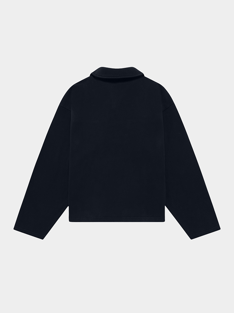 On Running [Preview]480Gsm Union Kingdom Vintage 100% Cotton French Terry Cropped Fit Collared Sweater - Image 11