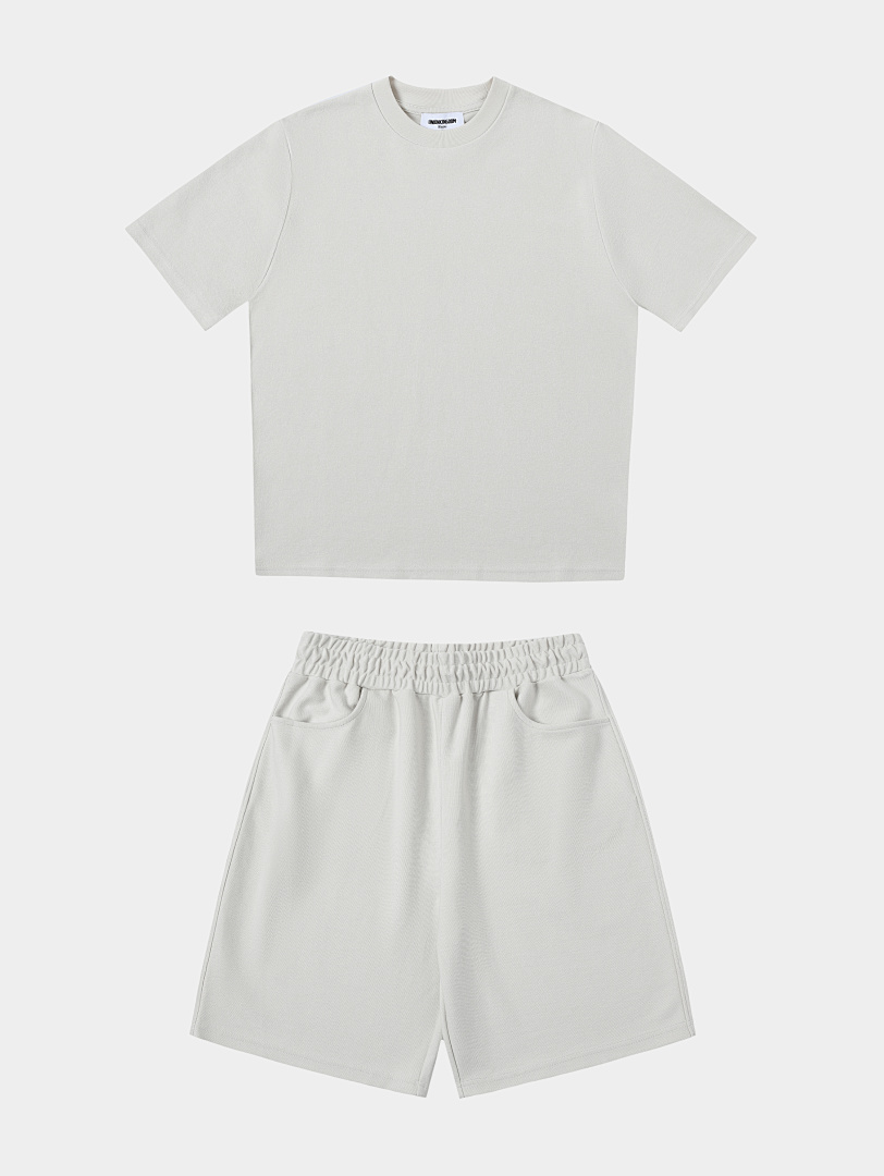 On Running 350Gsm/420Gsm Terry Texture T-Shirt And Shorts Set - Image 58