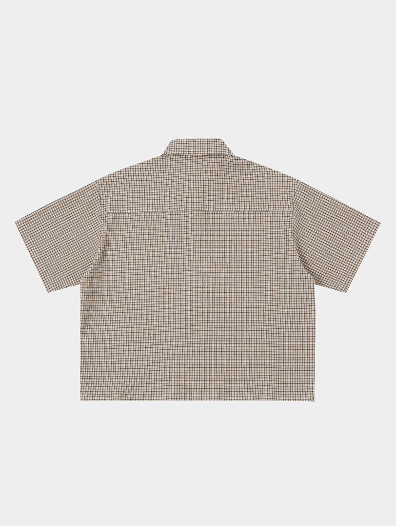 On Running 140Gsm Union Kingdom 100% Cotton Boxy Cropped Fit Plaid Short-Sleeved Shirt - Image 3