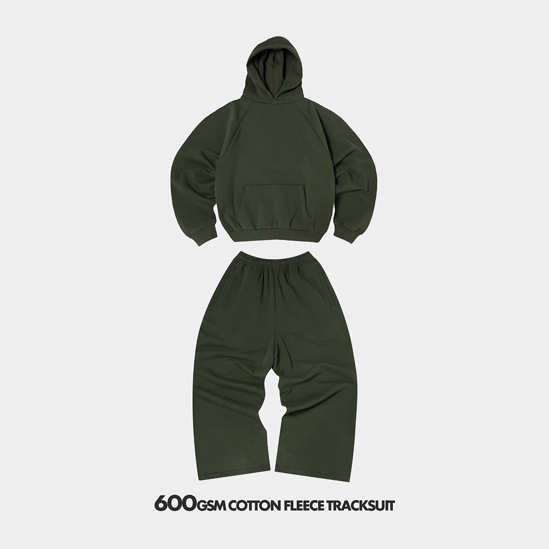 On Running 600Gsm Union Kingdom 100% Cotton Fleece Cropped Fit Hoodie And Baggy Sweatpants