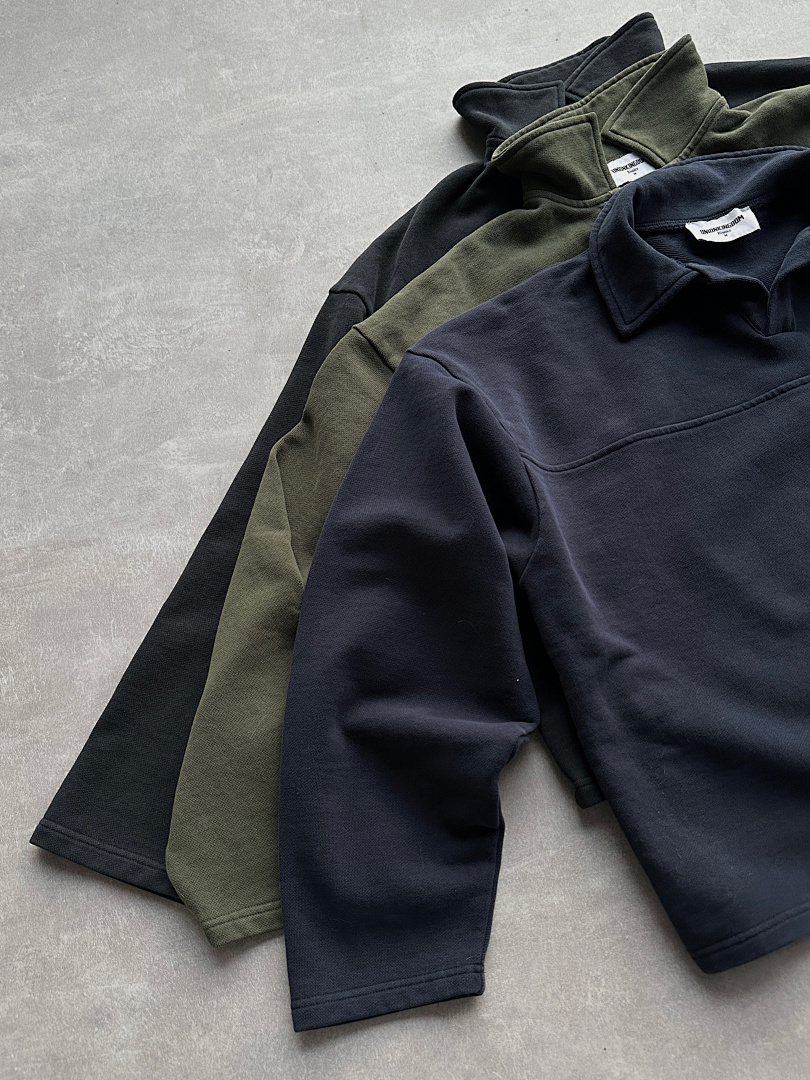 On Running [Preview]480Gsm Union Kingdom Vintage 100% Cotton French Terry Cropped Fit Collared Sweater - Image 28