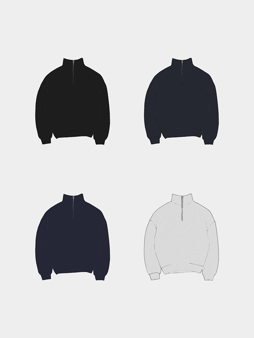 On Running 630Gsm Union Kingdom Boxy Crop Fit Blank Quarter-Zip Sweatshirt - Image 58