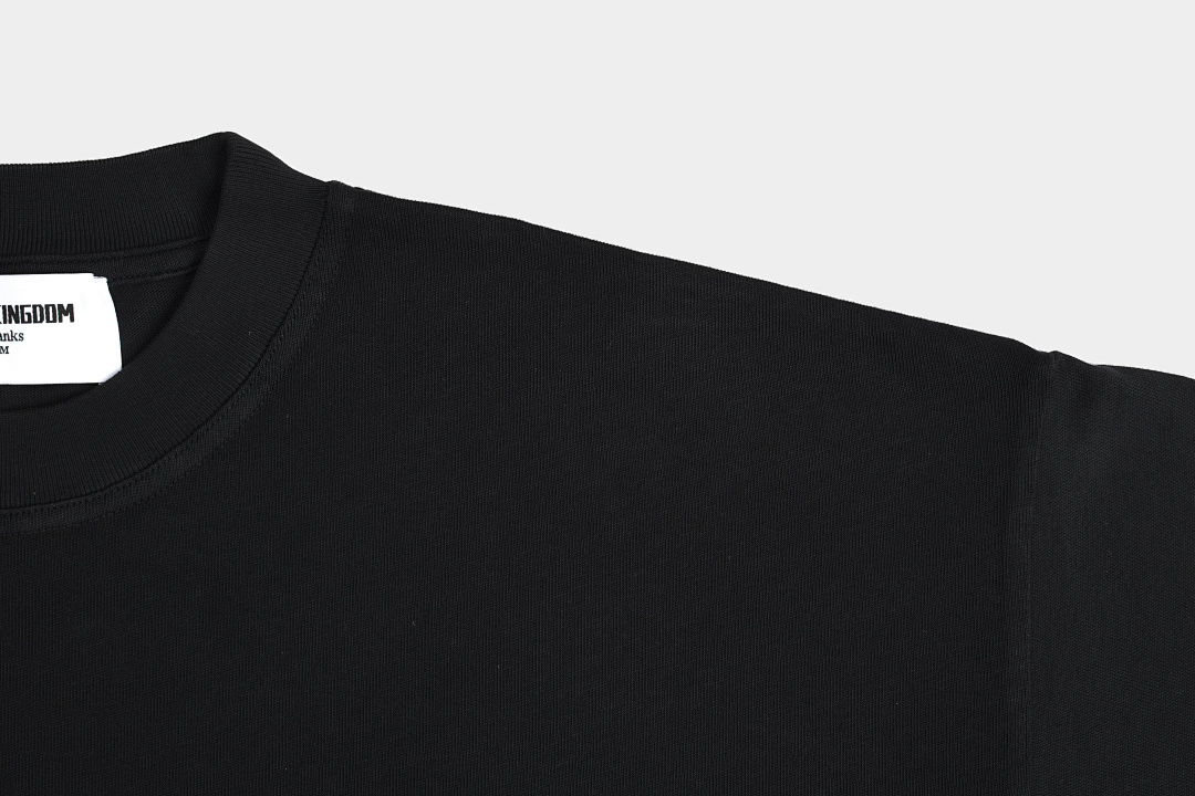 On Running 220Gsm Union Kingdom Washed Black 100% Cotton Loose Fit Blank T-Shirt - Image 16