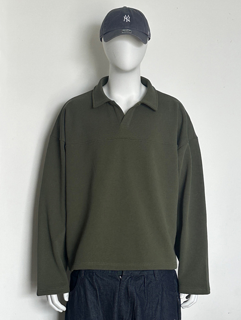 On Running [Preview]480Gsm Union Kingdom Vintage 100% Cotton French Terry Cropped Fit Collared Sweater - Image 31