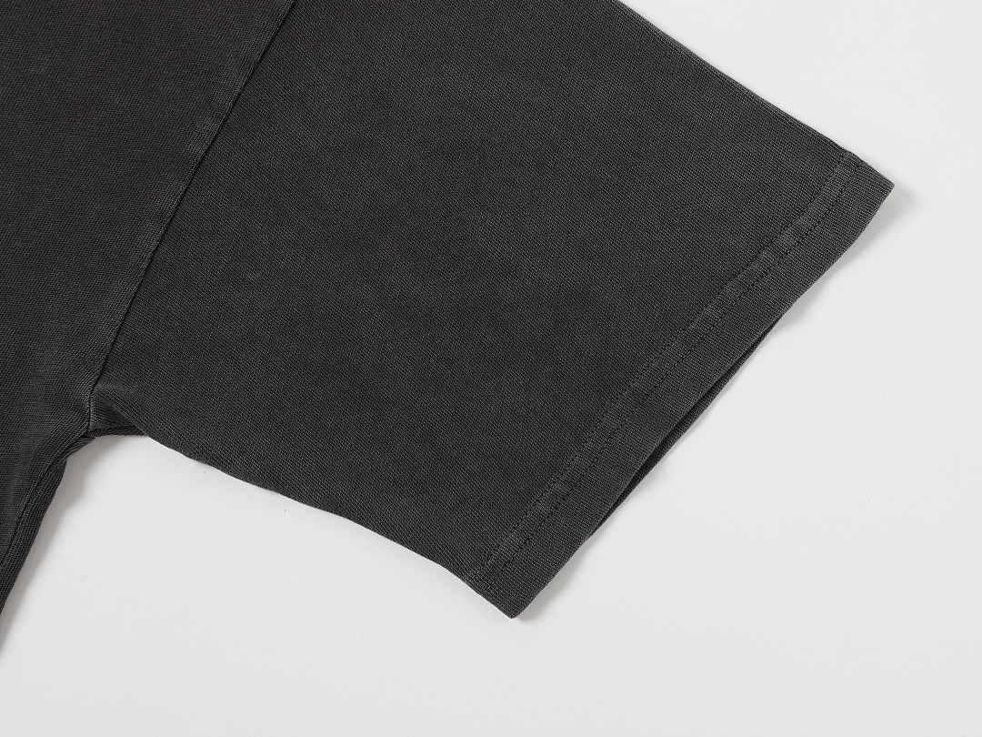 On Running 220Gsm Union Kingdom Washed Black 100% Cotton Loose Fit Blank T-Shirt - Image 7